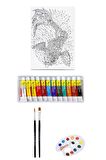 Artdeco Desenli Tuval 30x40 Deniz Altı Balığı Fanart Academy Akrilik Boya Seti 12 Renk X 12ml