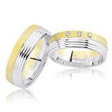 Sarı Beyaz Altın Alyans 3206-1