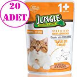 Jungle Kısır Kedi Konservesi Tavuklu Jelli 100 Gr 20 AD