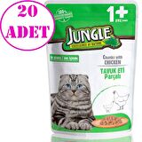 Jungle Kedi Yaş Mama Tavuklu Jelli 100 Gr 20 AD