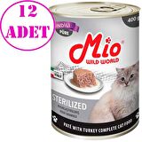 Mio Kısırlaştırılmış Kedi Konservesi Hindi Etli Püre 400 Gr 12 AD