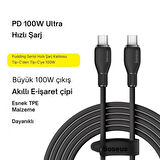 Baseus Super Akıllı Şarj Kopmaz 1.2Mt 100W Type-C Şarj Kablosu Huawei Samsung Laptop Macbook Şarj Kablosu