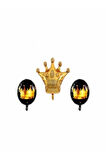 Gold Taç 3lü Set Folyo Balon