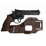 Metal Kapsül Mantar Mermili 25 Cm Revolver - Mantar Kapsüllü Sekiz Patlar Mantar Tabancası
