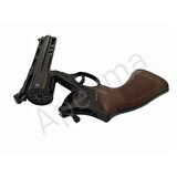 Metal Kapsül Mantar Mermili 25 Cm Revolver - Mantar Kapsüllü Sekiz Patlar Mantar Tabancası