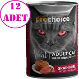 Pro Choice Dana Etli Tahılsız Ezme Yetişkin Kedi Konservesi 400 Gr 12 AD