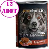 Pro Choice Kuzu ve Somonlu Pate Tahılsız Köpek Konservesi 400 Gr 12 AD