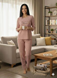 KADIN PEMBE İNSPİRE PİJAMA TAKIMI