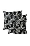 Dekoratif Pofidik Puf Sandalye Minderi Kare 35x35x7 Cm-siyah Tüy(2 Adet)