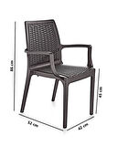 Omnipazar SY-2524 Örgü Desenli Rattan Bahçe Koltuk Sandalye 4'lü Set