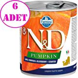 N&D Pumpkin Balkabaklı Kuzulu Yavru Köpek Konservesi 285 Gr 6 AD