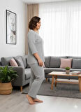 KADIN GRİ İNSPİRE PİJAMA TAKIMI