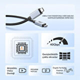 Coofbe Jasoz 1Mt E-Marker Çip Thunderbolt USB4.0 PD 240W Şarj Kablosu 8K 60hZ Görüntü Aktarım 40Gbps