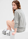 Gap Logo V-Gap Herıtage Crew-554936002 Bisiklet Yaka Fleece Sweatshirt Kadın Sweatshirt