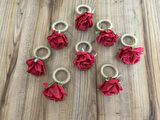 KIRMIZI GÜL PEÇETE HALKASI (8 ADET)