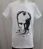  Atatürk ve Türk Bayrağı Baskılı Kız ve Erkek Çocuk T-Shirt 3'lü Paket Renk Siyah-Beyaz-Kırmızı