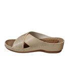 GEZER Kadın Siyah- Kırmızı Krem Taşlı Dolgu Mesaj Tabanlı Comfort Terlik