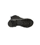 YAZKIŞ Kadın Siyah Mat Cilt Bağcıklı Fermuaralı 14cm Bilekboyu Düz Termo Taban Postal Bot