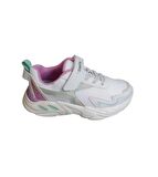 KİNETİX Kız Çocuk Siyah Beyaz Çırtlı Comfort Rahat Taban Sneaker Spor Ayakkabı