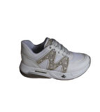 YAZKIŞ Kadın Siyah Beyaz Fileli Yanları ve Dili Taşlı Kalın Taban Fashıon Günlük Spor Ayakkabı