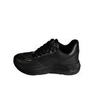 YAZKIŞ Kadın Siyah Beyaz Fileli Yanları ve Dili Taşlı Kalın Taban Fashıon Günlük Spor Ayakkabı