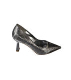 YAZKIŞ Kadın Platin Gümüş Parlak Petek Kumaş 7cm Kadeh Topuk Sivri Burun Stiletto Ayakkabı