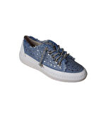 YAZKIŞ Kadın Mavi Kot Üzeri ve Bağcıkları Taşlı Sneaker Fashıon Günlük Spor Ayakkabı