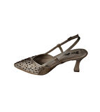 YAZKIŞ Kadın Siyah Laci Ten Gümüş Sivri Burun Üstü Taşlı 8cm kadeh Topuk Abiye Ayakkabı