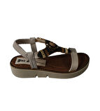 YAZKIŞ Kadın Siyah Ten Taşlı Lastikli Rahat Taban Sandalet Topuk Boyu 4cm