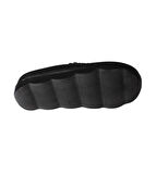 YAZKIŞ Kadın Siyah Cilt Çapraz Örgü Düz Taban Terlik