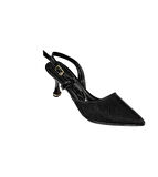 YAZKIŞ Kadın Siyah Gümüş Altın Parlak Petek Malzeme 8cm Kadeh topuk Önü Sivri Arkası Açık Fantazi Ayakkabı