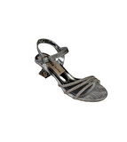 YAZKIŞ Kadın Siyah Gümüş 3 Bantlı Taşlı 5cm Şeffaf Kadeh Topuklu Düğün NiŞan abiye Ayakkabı