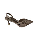 YAZKIŞ Kadın Siyah Ten Bordo Rugan Üstü Kemer Geçkili Sivri Burun 8cm İnce Topuk Stiletto Ayakkabı