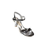 YAZKIŞ Kadı Gümüş Platin Ayna İnce 8cm Topuklu Tek Bantlı Abiye Ayakkabı