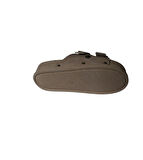 YAZKIŞ Kadın Siyah Ten Cilt Üzeri Altın Detaylı Çift Bantlı Geniş Taraklı 4cm Rahat Taban Terlik