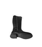 YAZKIŞ Kadın Siyah Cilt 38cm Bilek Boyu Yanı Taşlı Düz Taban Çizme