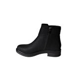 YAZKIŞ Kadın Siyah Mat Cilt Yanı Tokalı Düz Taban Bot
