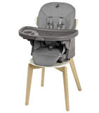 Maxi-Cosi Minla Plus 6'sı Bir Arada Ahşap Görünümlü 4 Tekerlekli Mama Sandalyesi Elegance Graphite