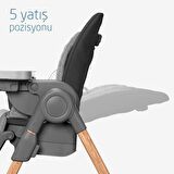Maxi-Cosi Minla 6'sı Bir Arada  Ahşap Görünümlü Mama Sandalyesi Beyond Graphite Eco