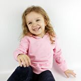 Çocuk Sweatshirt Kapüşonlu - Pembe - Düz