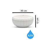 Omnipazar KRS-612 Dekoratif Büyük Aranjman Kaktus Sukulent Saksı 4.2 Litre 
