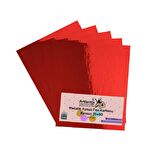 Kırmızı 35x50 Metalik Aynalı Fon Kartonu 5 Adet 1 Paket Artlantis Aynalı Metalik Fon Kartonu