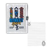 Hatıra Defteri Kaykay Figürlü Kilitli Erkek Modeli Günlük Defteri FlyArt Erkek Modeli 100 Yaprak Çizğili 1 Adet