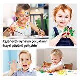 Parmak Boyası Ponpon Sünger Tampon Fırça Küp Eva Sünger Baskı Seti 24 Parça 1 Paket Artlantis Parmak Boyası Baskı Seti 1 Paket