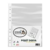 Poşet Dosya 25 Li A-4 Şeffaf Föy Dosya 1 Paket Artlantis Ofis Okul Kenarı Delikli Poşet Dosya 1 Paket