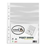 Poşet Dosya 100 Lü A-4 Şeffaf Föy Dosya 1 Paket Artlantis Ofis Okul Kenarı Delikli Poşet Dosya 1 Paket