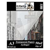 Aydınger Kağıdı A3 83 gr 50'li Eskiz Kağıdı 1 Paket Artlantis Aydınger Kağıt 29,7x42 cm 1 Paket