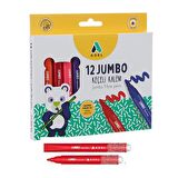 Jumbo Keçeli Kalem 12 Renk Adel 12 li Jumbo Keçeli Kalem 1 Adet