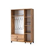 Buket Aynalı 3 Kapılı 2 Çekmeceli Gardırop Elbise Dolabı 120x46x189