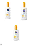 80494 NIVEA SUN HASSAS ANINDA KORUMA HASSAS CİLTLERE ÖZEL SPREY SPF50+  3 ADET